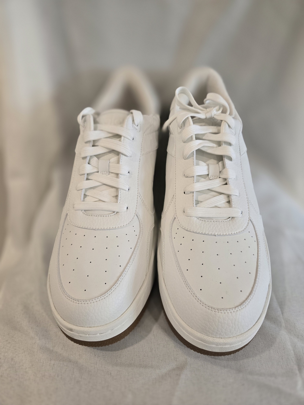 New Alo Men's All-White Athletic Leather Sneakers